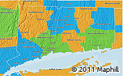 Political 3D Map of Connecticut