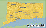 Savanna Style 3D Map of Connecticut, single color outside