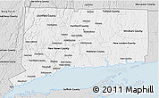 Silver Style 3D Map of Connecticut