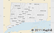 Classic Style Map of Connecticut, single color outside