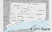 Gray Map of Connecticut