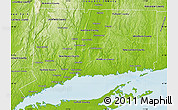 Physical Map of Connecticut
