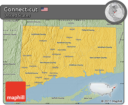 Savanna Style Map of Connecticut