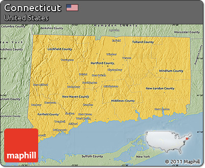 Savanna Style Map of Connecticut