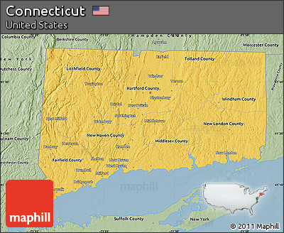 Savanna Style Map of Connecticut