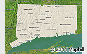 Shaded Relief Map of Connecticut, satellite outside