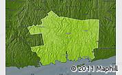 Physical Map of New London County, darken
