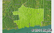 Physical Map of New London County, satellite outside