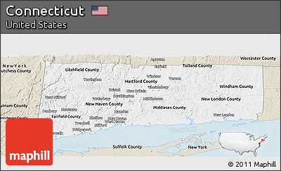 Classic Style Panoramic Map of Connecticut