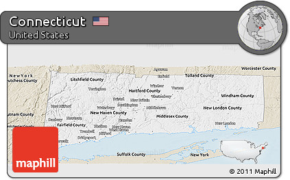 Classic Style Panoramic Map of Connecticut