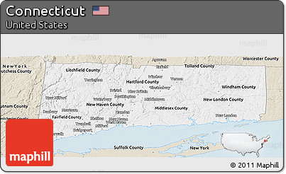 Classic Style Panoramic Map of Connecticut