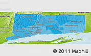 Political Shades Panoramic Map of Connecticut, physical outside