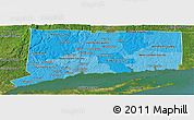Political Shades Panoramic Map of Connecticut, satellite outside