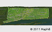 Satellite Panoramic Map of Connecticut, darken