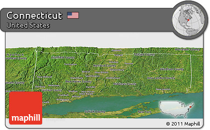Satellite Panoramic Map of Connecticut