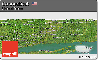 Satellite Panoramic Map of Connecticut
