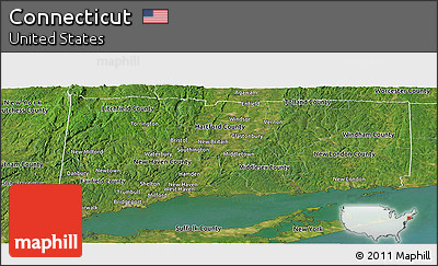 Satellite Panoramic Map of Connecticut