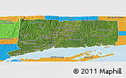 Satellite Panoramic Map of Connecticut, political outside