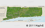 Satellite Panoramic Map of Connecticut, shaded relief outside