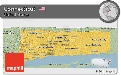 Savanna Style Panoramic Map of Connecticut