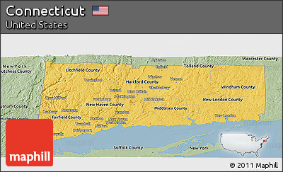 Savanna Style Panoramic Map of Connecticut