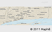 Shaded Relief Panoramic Map of Connecticut