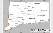 Gray Simple Map of Connecticut, cropped outside