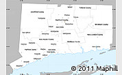 Gray Simple Map of Connecticut, single color outside