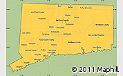 Savanna Style Simple Map of Connecticut, cropped outside