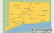 Savanna Style Simple Map of Connecticut, single color outside