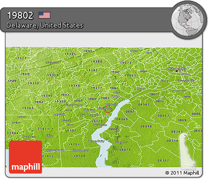 Physical 3D Map of ZIP Code 19802