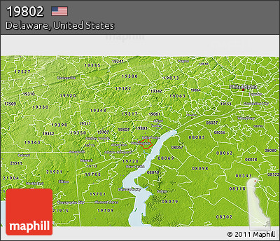 Physical 3D Map of ZIP Code 19802
