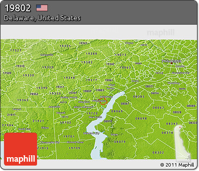 Physical 3D Map of ZIP Code 19802