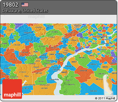 Political 3D Map of ZIP Code 19802