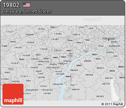 Silver Style 3D Map of ZIP Code 19802
