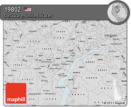 Silver Style Map of ZIP Code 19802