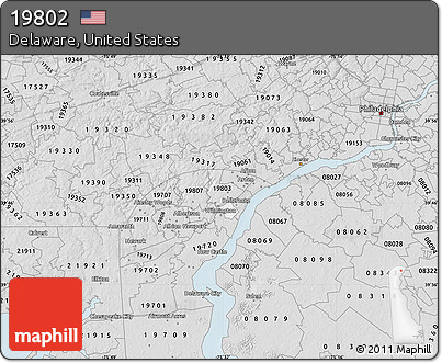 Silver Style Map of ZIP Code 19802