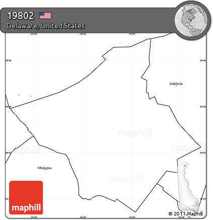 Blank Simple Map of ZIP Code 19802
