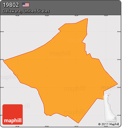 Political Simple Map of ZIP Code 19802, cropped outside
