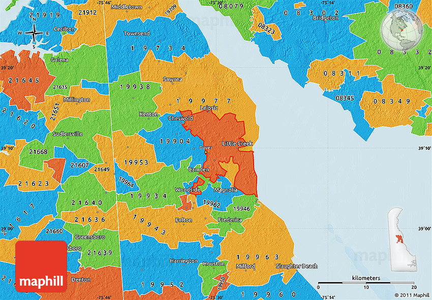 Political Map of ZIP Code 19901