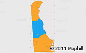 Political Simple Map of Delaware, cropped outside