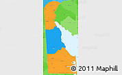 Political Simple Map of Delaware, political shades outside
