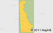 Savanna Style Simple Map of Delaware, cropped outside