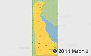 Savanna Style Simple Map of Delaware, single color outside