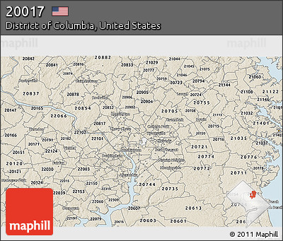 Classic Style 3D Map of ZIP Code 20017