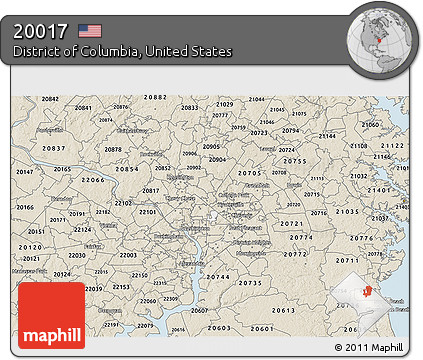 Classic Style 3D Map of ZIP Code 20017