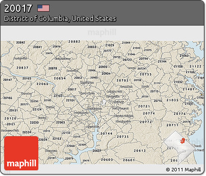 Classic Style 3D Map of ZIP Code 20017