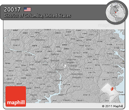 Gray 3D Map of ZIP Code 20017