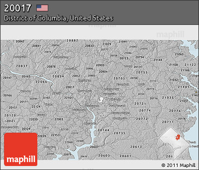 Gray 3D Map of ZIP Code 20017