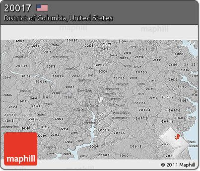 Gray 3D Map of ZIP Code 20017